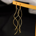 New Minimalist Long Wavy Fringe Earrings New Women Fashionable Hanging Earrings High-End Jewelry Minimalist Accessories Gifts