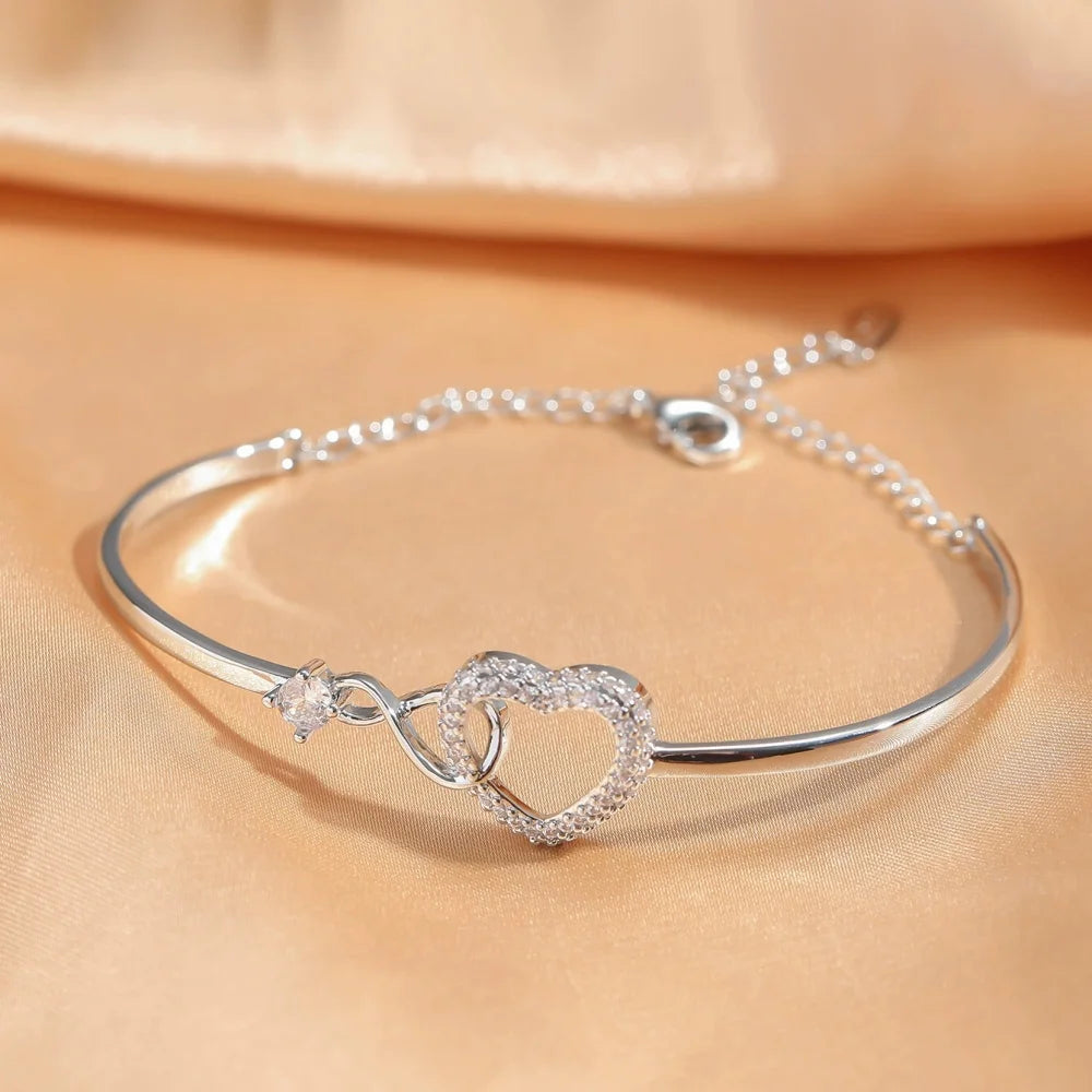 ‌Heart Bracelet with Extender Chain