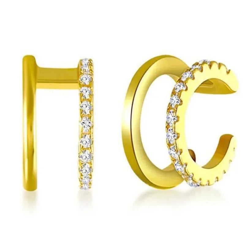 Fashion Exquisite Rhinestone Decor Ear Cuff Earring for Woman Ear 2025 Summer New Arrival Christmas Jewelry Gift