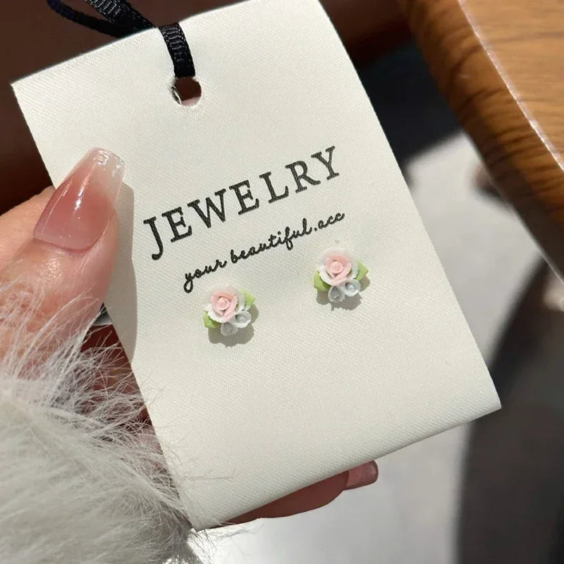 Cute & Colorful 6Pair Flower Earrings Set, Ideal Party Jewelry for Women/Girls, Creative & Trendy Gift