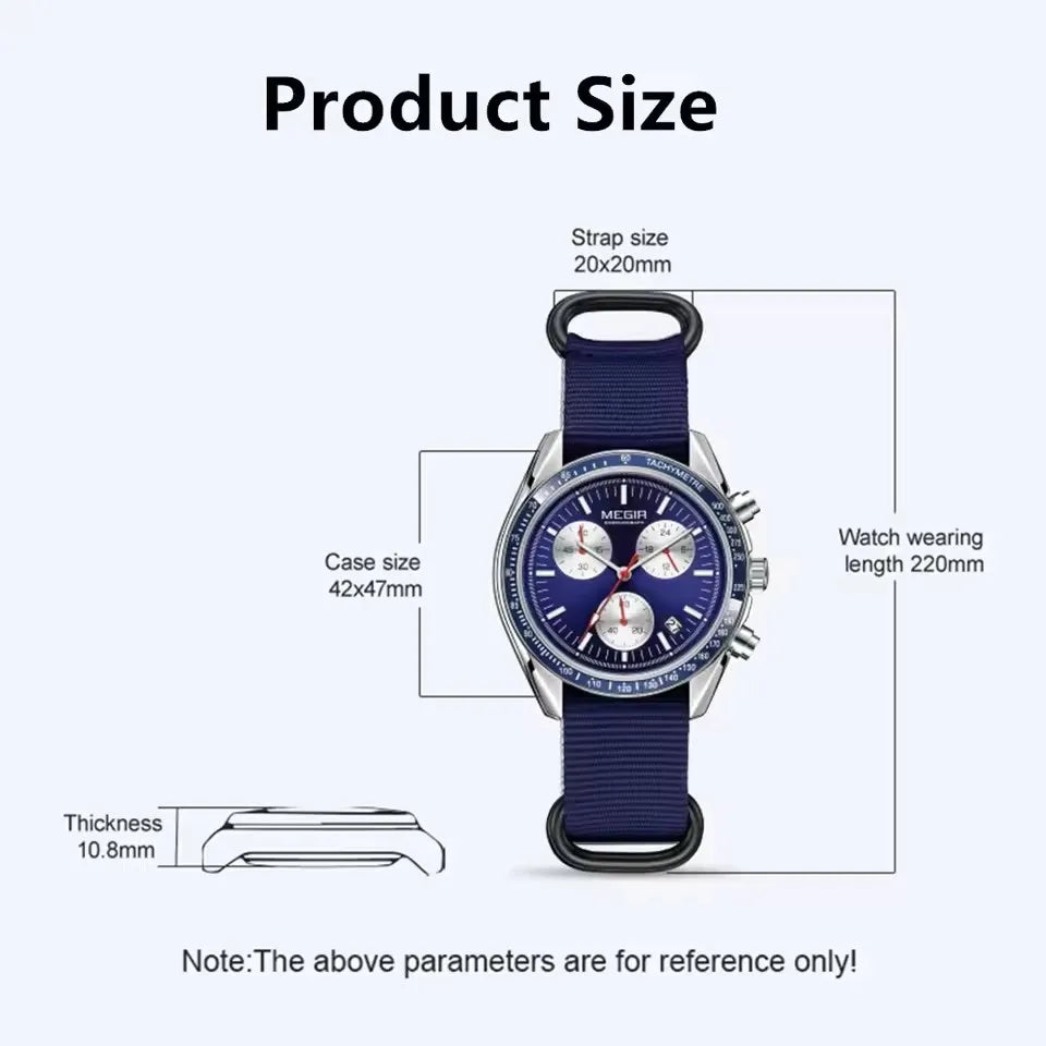 MEGIR Men's Weaving Strap Watch
