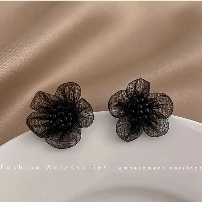 New Fashion Sweet Design Spring/Summer Blue Pink Enamel Flower Light Luxury High End Earrings Party Gifts for Women Jewelry