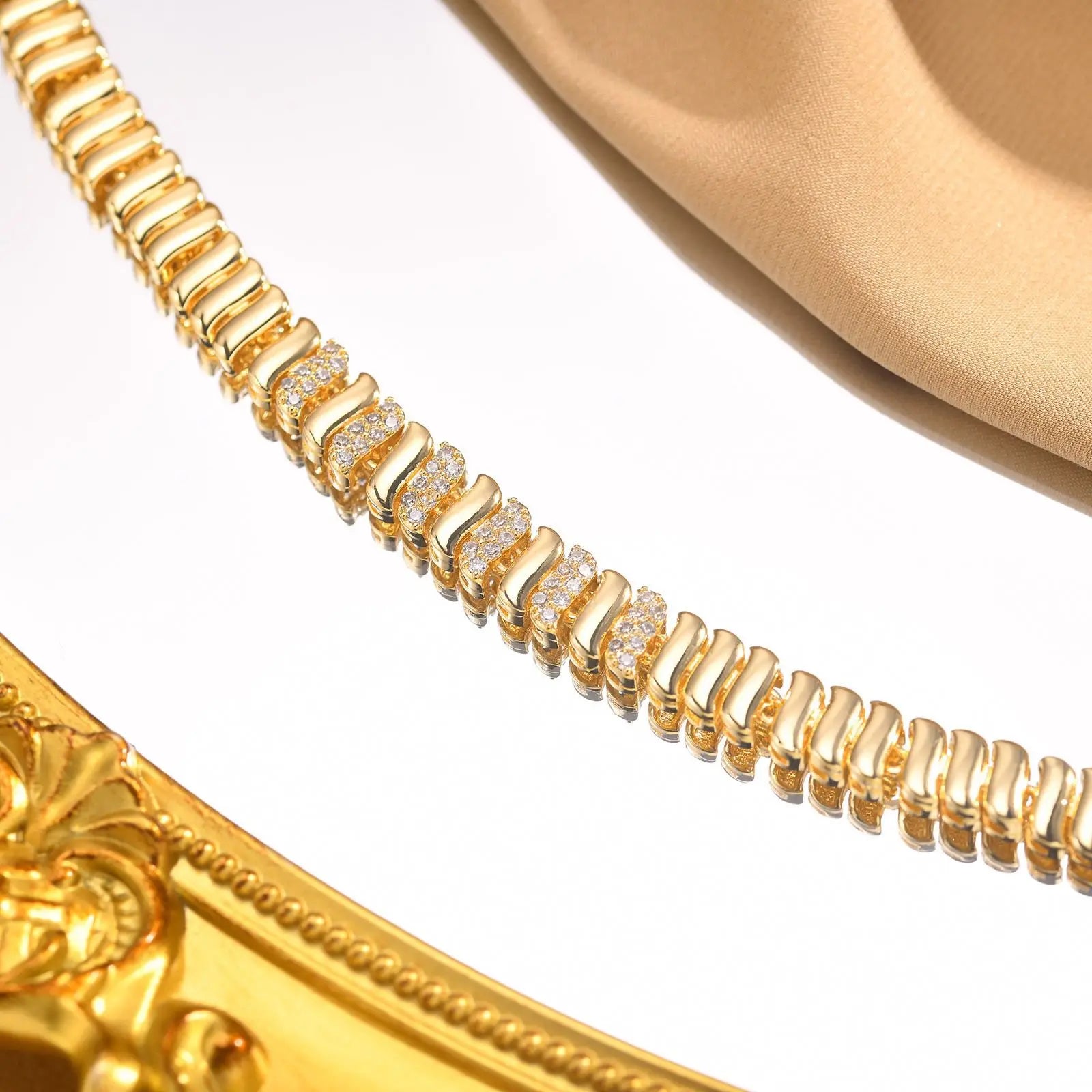 18 k Plated Gold Plated Mirco Zircon Bracelets For Women