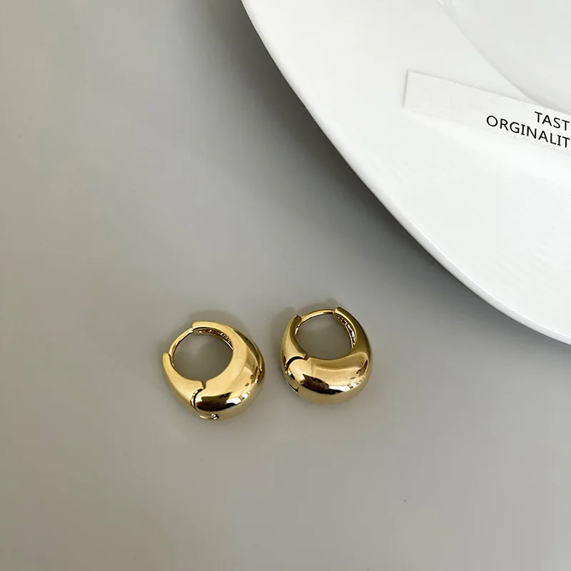Luxury Full of Zircon Shiny Geometric Square Hoop Earrings for Women Temperament Gold Color Stainless Steel Korea Jewelry Gift