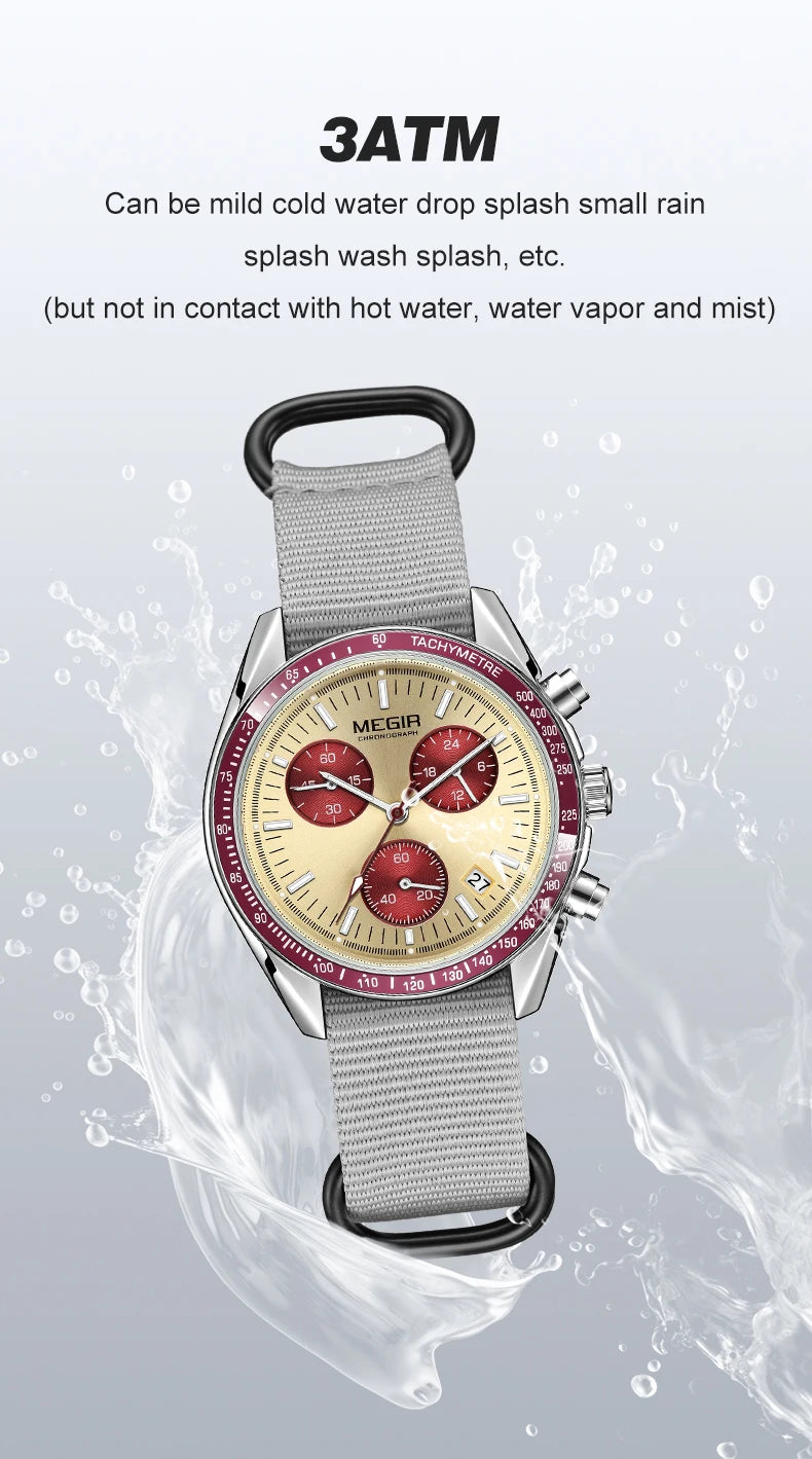 MEGIR Men's Weaving Strap Watch