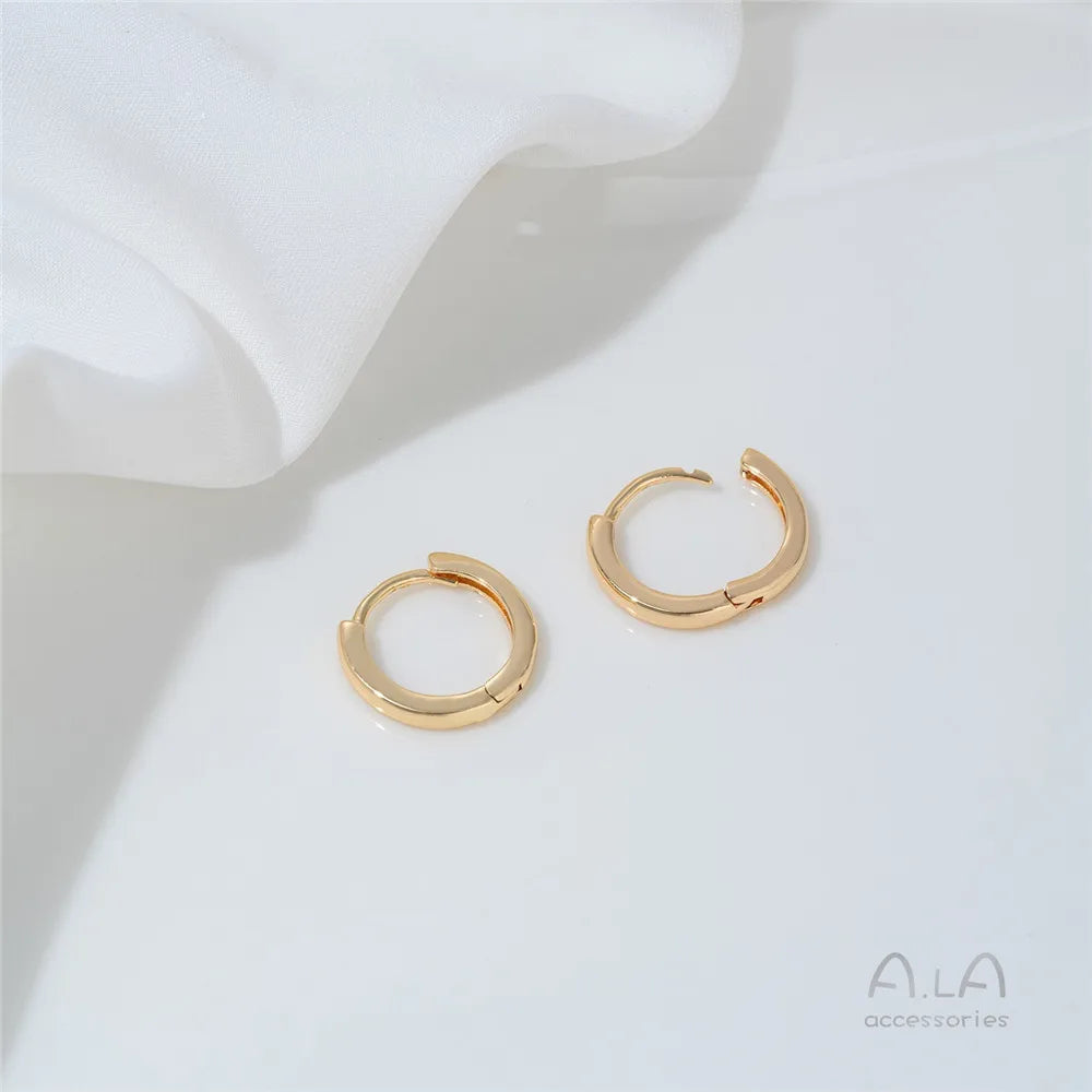 14K Gold-plated Round Oval Geometric Hollowed-out Irregular-shaped Earrings Light Luxury Feel Twisted Ear Loops Ear Buckles