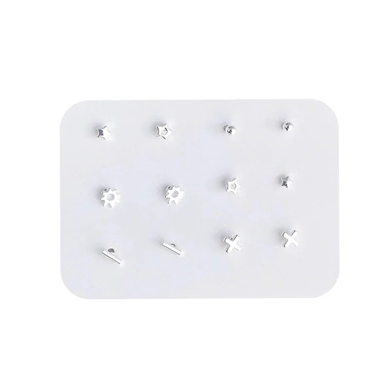 6 Pair Of Mini Minimalist Earrings