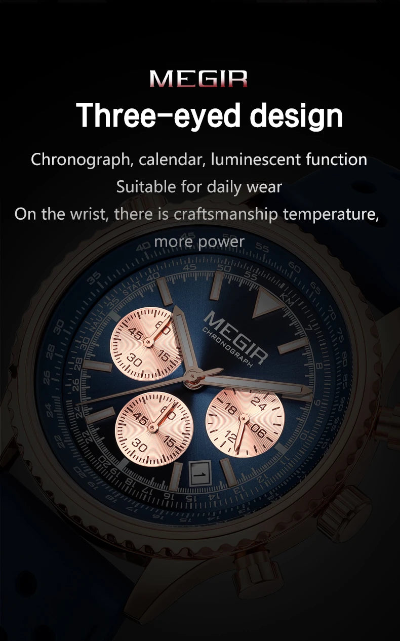 MEGIR Brand Original Luxury Fashion Watch for Men