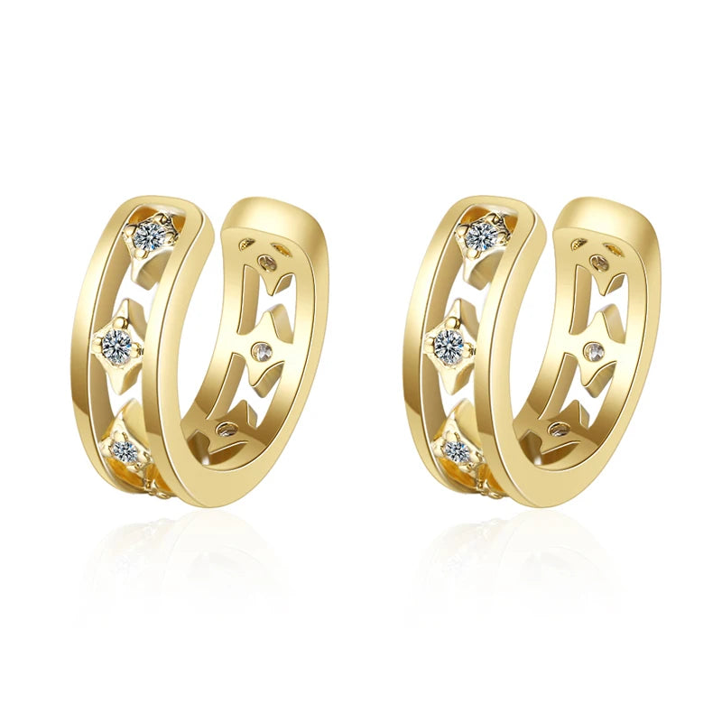 Real 925 Sterling Silver Simple Earcuff Tasteful Zircon Clip On Earrings For Women Small Ear Cuff Jewelry Girls pendientes mujer