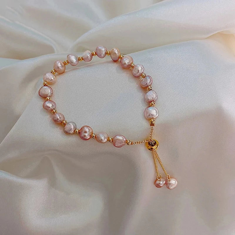 Elegant Baroque Pearl Beaded Bracelet For Woman
