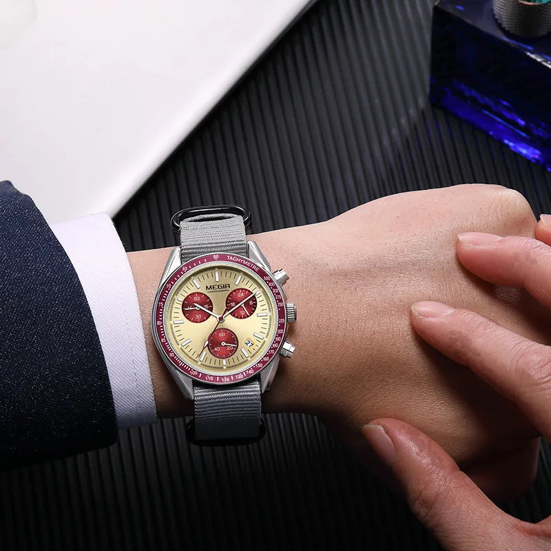 MEGIR Men's Weaving Strap Watch