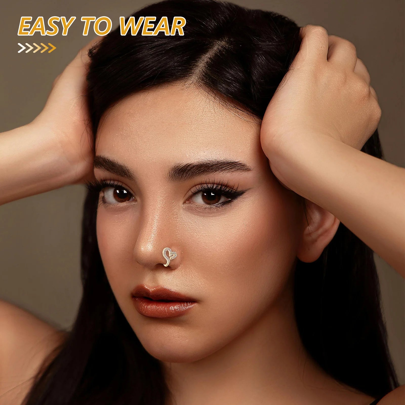 6Pcs Nose Jewelry Clip Non Piercing Adjustable Clip on Nose Cuff for Men Women Star Moon Flower Shapes Faux Ring