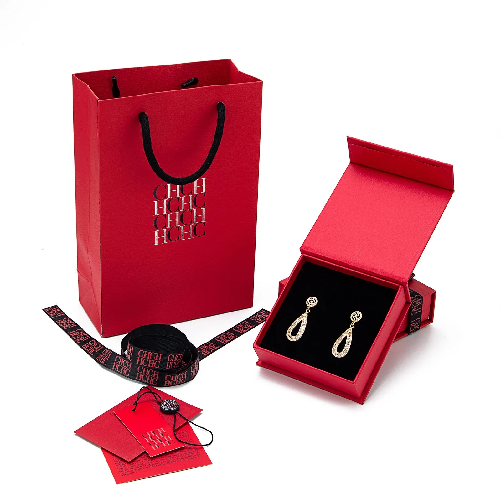 Women's Full-Diamond Teardrop Earrings