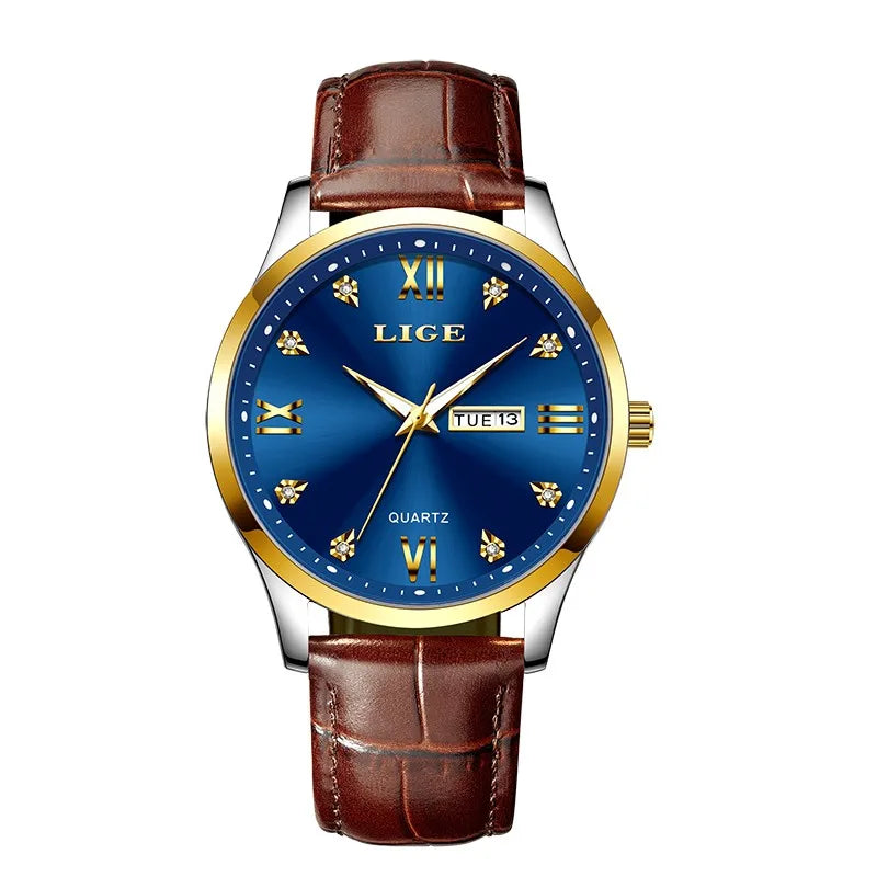 LIGE New Ladies Waterproof Watches Fashion Business Diamond Bracelet Watch For Women Simple Casual Luminous Quartz Chronograph