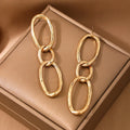Earrings For Women Simple Metal Geometric Circle Chain Long Fringed Ear Accessories Holiday Party Gift Fashion Jewelry DE119