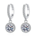 Sterling Silver 1 Carat Moissanite Round Earrings for Women