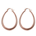 Sterling Silver 18K gold plated 4.4cm oval earrings for women