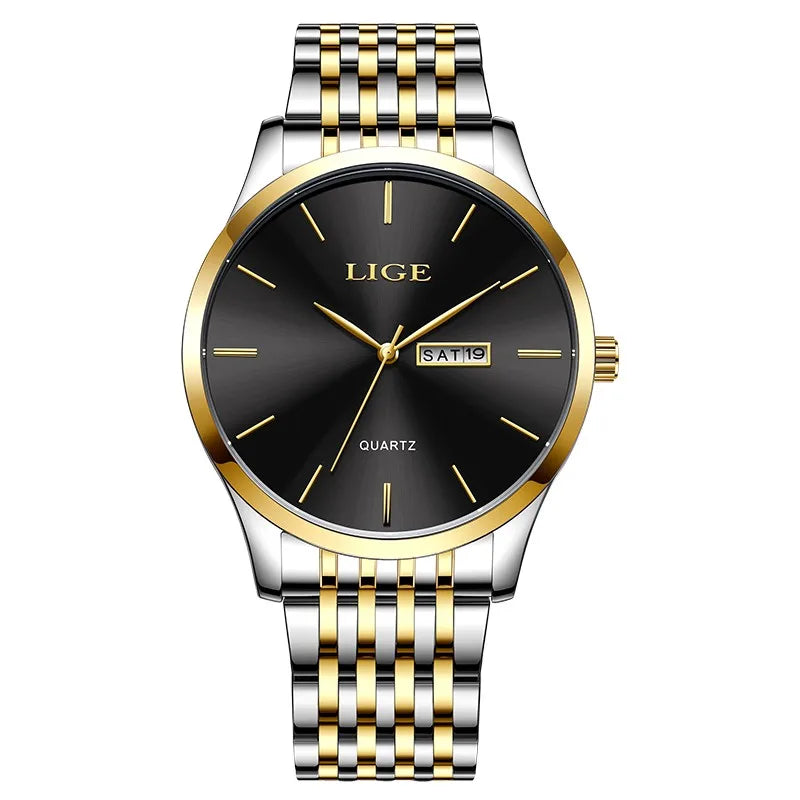 LIGE New Ladies Waterproof Watches Fashion Business Diamond Bracelet Watch For Women Simple Casual Luminous Quartz Chronograph