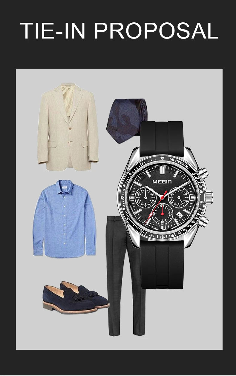 MEGIR Men Fashion Sports Watch