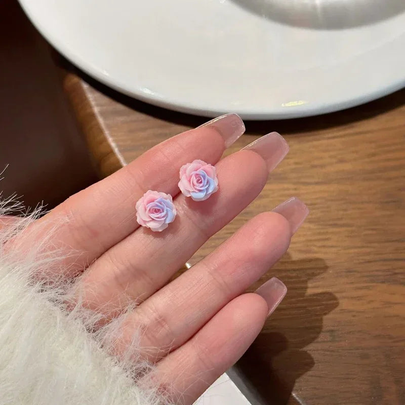 Cute & Colorful 6Pair Flower Earrings Set, Ideal Party Jewelry for Women/Girls, Creative & Trendy Gift