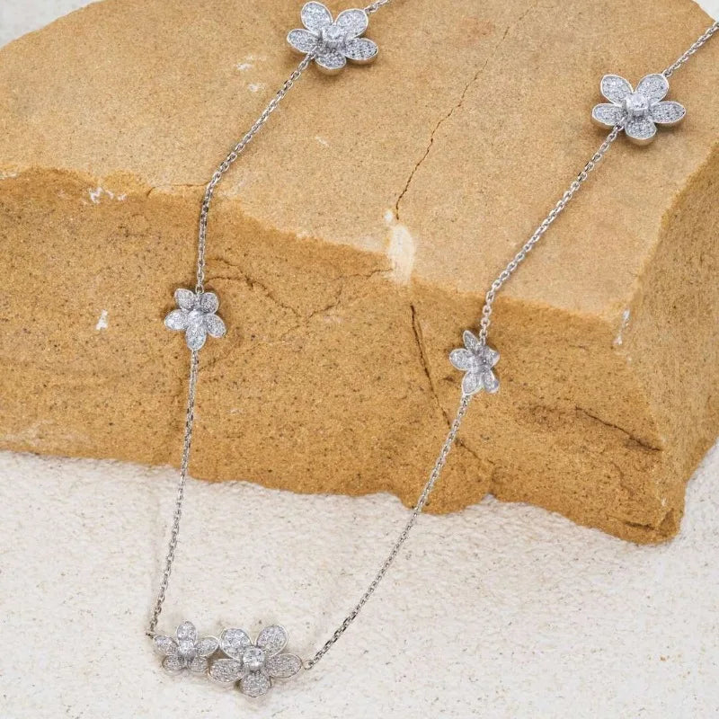 Elegant Bracelets Light Luxury Retro Flower earrings for women Rings Luxury Full Diamonds Double Wedding Jewelry Sets